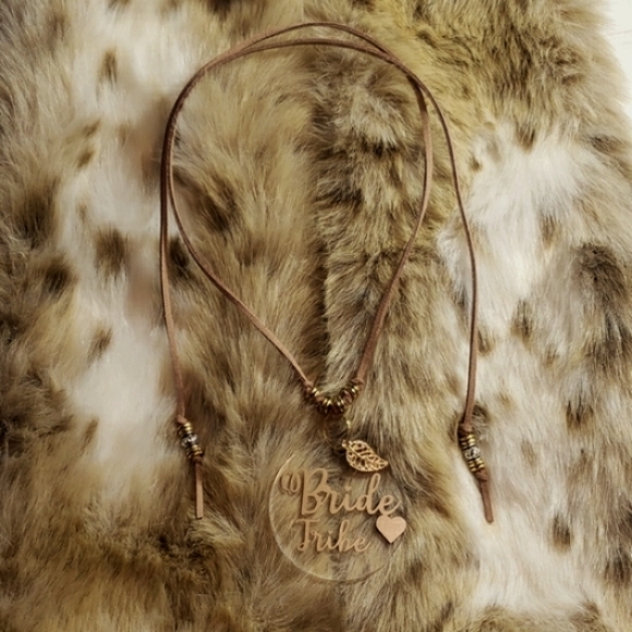 Qty- 3 Bride tribe boho faux leather wrap around choker & Qty- 1 Bride - Picture 5 of 6